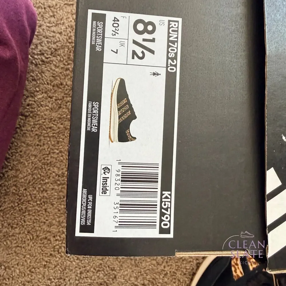 Adidas Run 70s 2.0 Black Leopard Print Women's 8.5